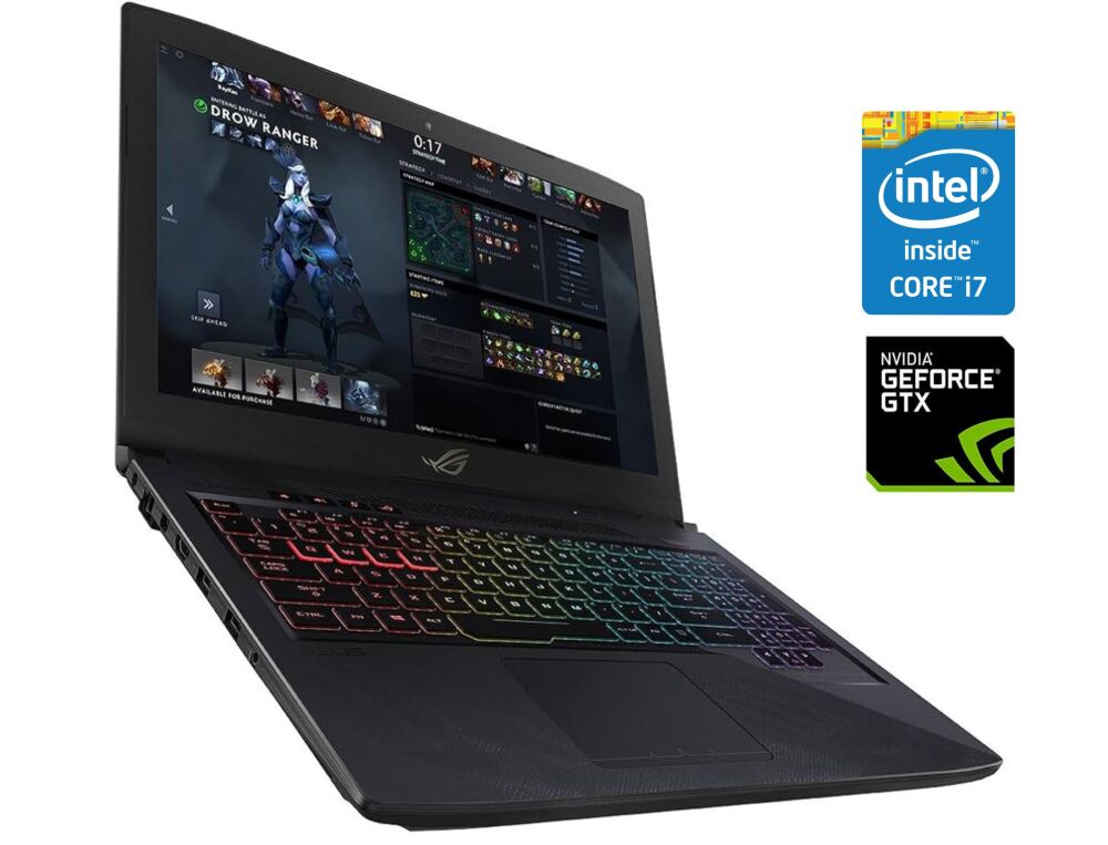 لپ تاپ گیمینگ ایسوس راگ gl503vm i7-7700hq/ 1tb hdd+256g ssd/6g gtx 1060/24g ram/15.6fhd  laptop gaming asus rog gl503vm i7-7700hq/6g gtx 1060/1tb hhd+256g ssd/24g ram/15.6 fhd