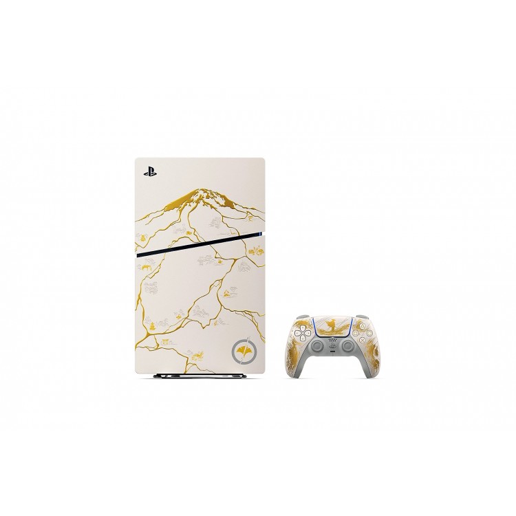 پلی استیشن 5 اسلیم - دیسک خور - نسخه محدود بازی Ghost of Yotei - طلایی   play station slim 5 standard Ghost of Yotei